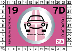 grafická podoba slovinskej diaľničnej známky na rok 2019